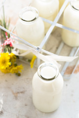 Bottles of fresh milk