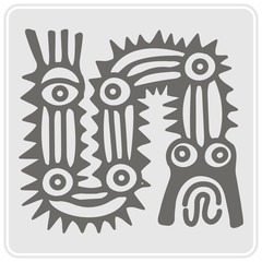 monochrome icon with American Indians art and ethnic ornaments for your design