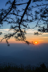 Fototapeta na wymiar Evening sunset Wild Mountain - Stock Image 