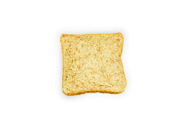 Slice of a whole wheat bread isolated on a white background