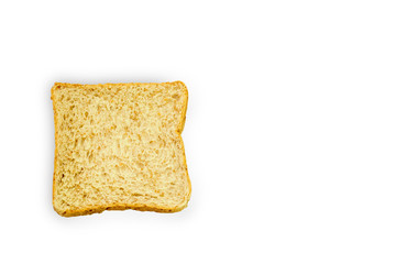 Slice of a whole wheat bread isolated on a white background