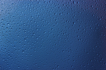 Water drops blue colors
