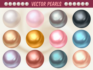 Vector Pearls in Different Colors