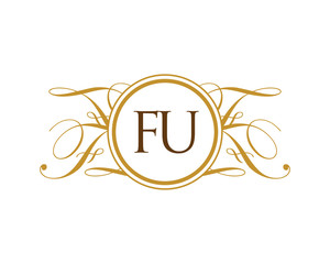 FU Luxury Ornament Initial Logo