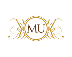 MU Luxury Ornament Initial Logo