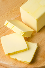 Slice of butter for baking or cooking
