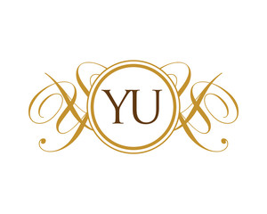 YU Luxury Ornament Initial Logo
