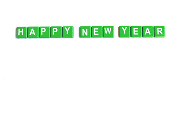 The letter of Happy New Year on white background
