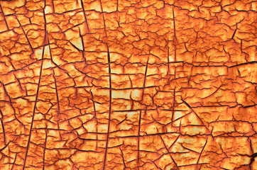 Old crack orange metal texture background.