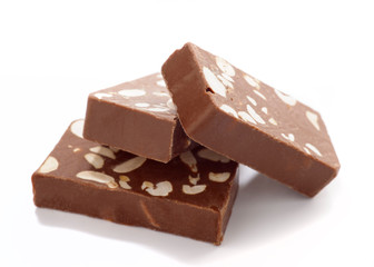 lots of chocolate almond nougat