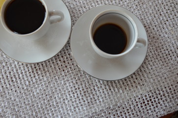 coffee, cup, tablecloth
