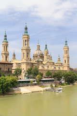 Fototapeta na wymiar View of the Pilar Cathedral in Zaragoza