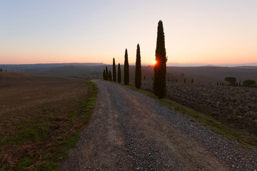 Valley of fields and hills