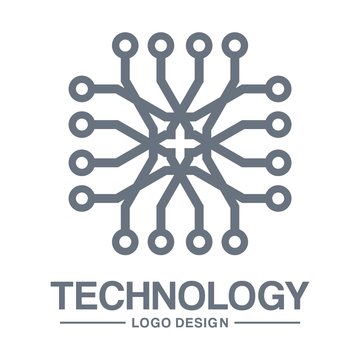 Technology, Networking, Connection, Electric, Simple Design Logo Vector