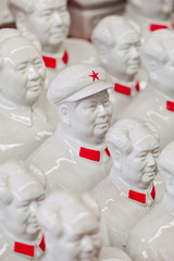 Collection white Mao Zedong sculptures on Panjiayuan Market, Beijing, China.