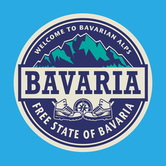 Abstract stamp or emblem with the text Bavaria