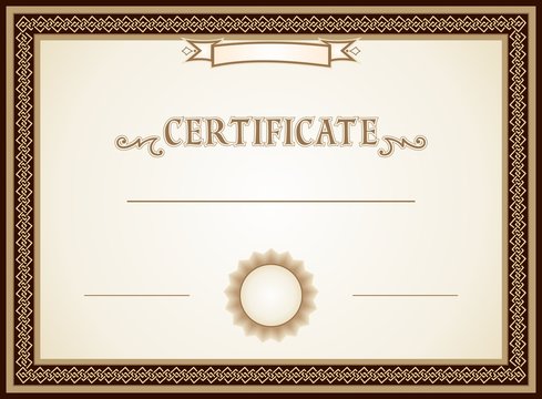 Certificate border, decorations and template