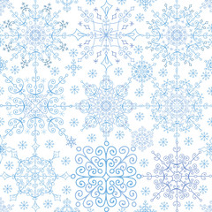 Snowflakes lace seamless pattern.Christmas,New year,Winter