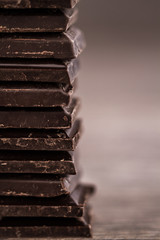 Chopped Dark Chocolate Bars Tower