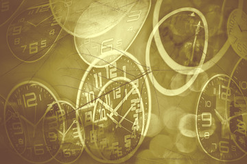Abstract time conceptual, blurred vintage background.