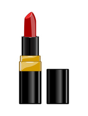 Obraz premium red lipstick on white background vector