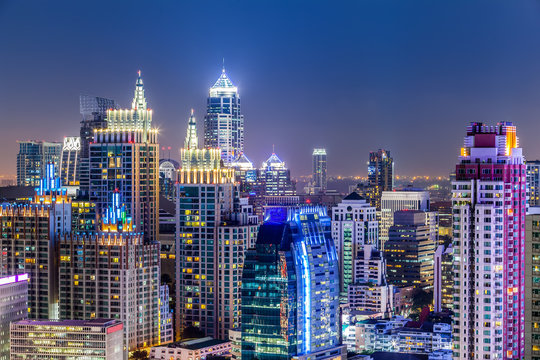 Bangkok Cityscape, Business district with high building, Thailan