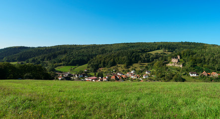 Obraz premium Panorama von Gammelsbach im Odenwald