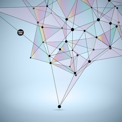Abstract Vector Polygonal Background. Geometric Polygonal Shape. Vector Science Background Connecting Dots and Lines Structure