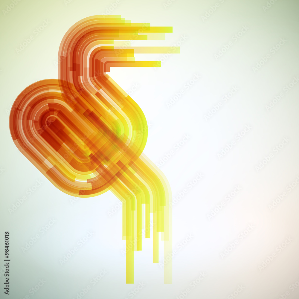Poster techno vector curves tapes abstract background