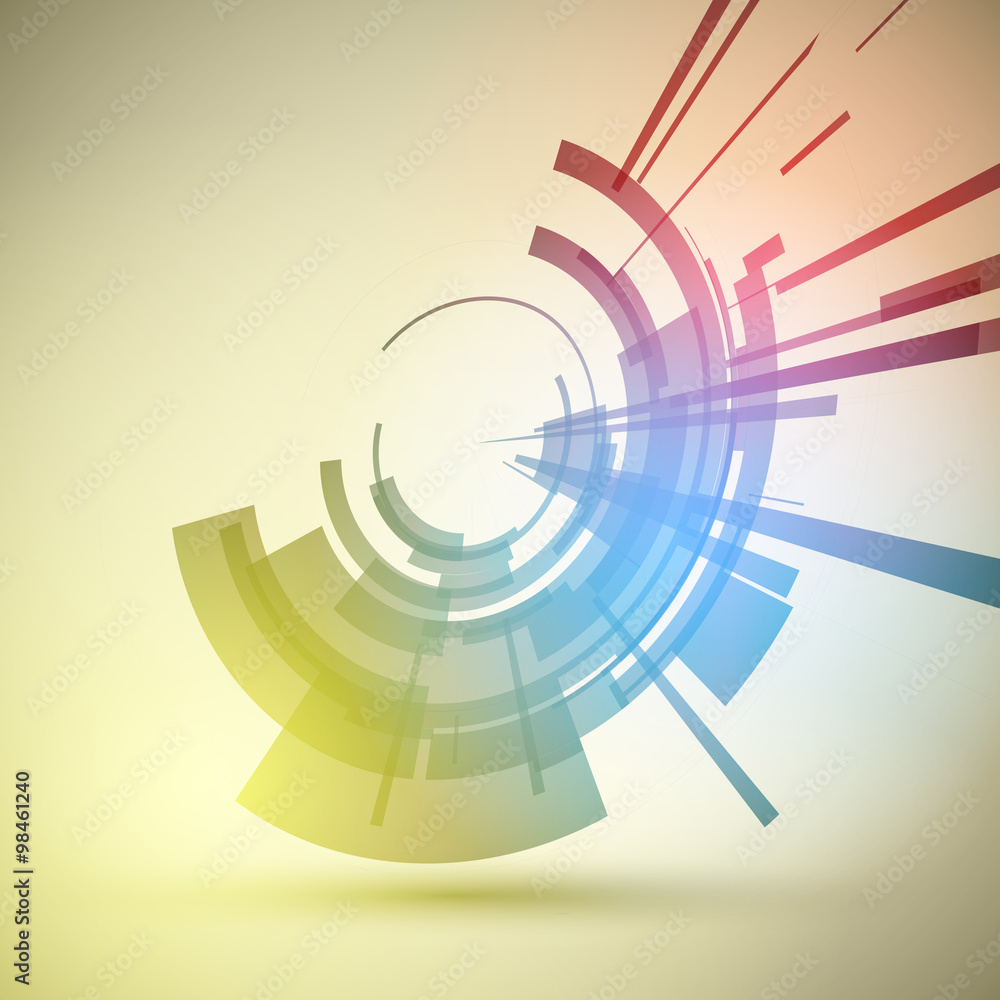 Poster techno geometric vector circle modern science abstract background