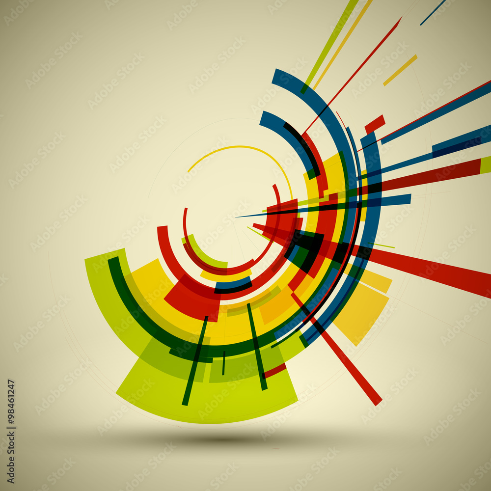 Poster techno geometric vector circle modern science abstract background
