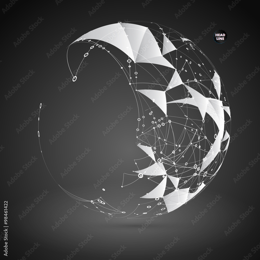 Aufkleber abstract vector polygonal background. geometric polygonal shape. vector science background connectin