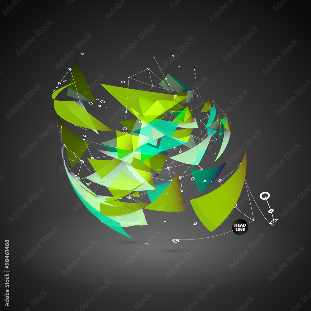 Aufkleber abstract vector polygonal background. geometric polygonal shape. vector science background connectin