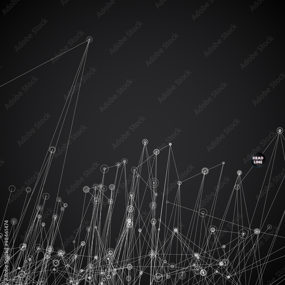 Aufkleber abstract vector polygonal background. geometric polygonal shape. vector science background connectin