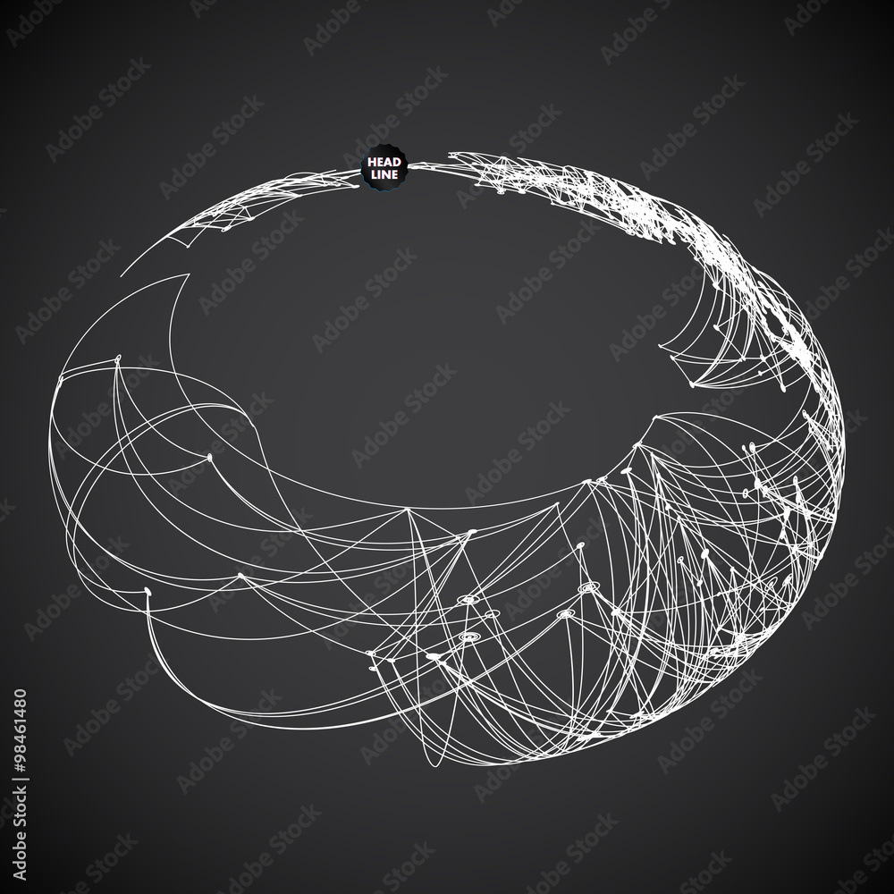 Fototapete abstract vector polygonal background. geometric polygonal shape. vector science background connectin