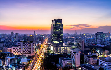 Fototapeta na wymiar Bangkok cityscape at twilight, Thailand