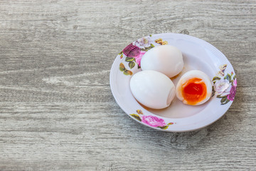 Eggs on the wood background