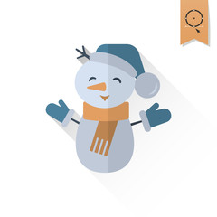 Funny Snowman With Scarf 