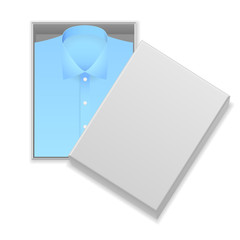 Blue shirt in box