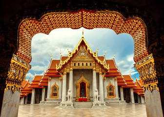 Naklejka premium The Marble Temple, Wat Benchamabopitr Dusitvanaram Bangkok THAIL