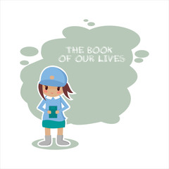 girl librarian in vector format