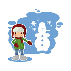  boy from the winter set in vector format