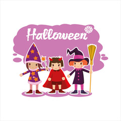 flat Halloween kids