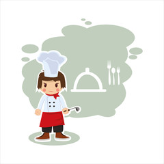 boy cook in vector format