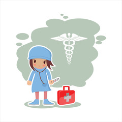 girl doctor in vector format