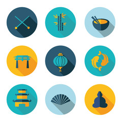 Japan,China,icons in vector format