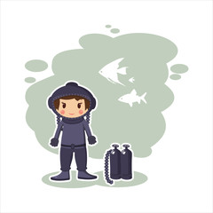 diver in vector format.