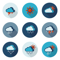 weather flat icons in vector format