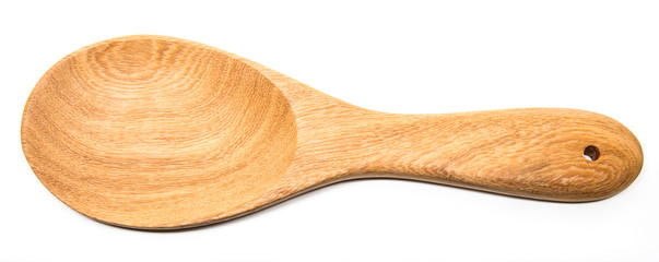 Wooden spoon on White background