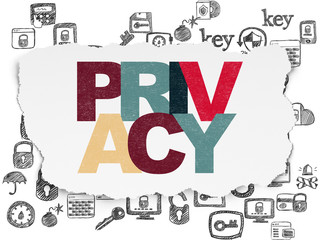 Security concept: Privacy on Torn Paper background
